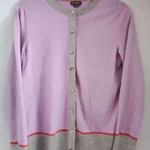 Eddie Bauer Lavender and Gray Cardigan